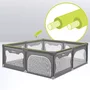 Tarc de joaca copii, Lionelo, Willow XL,180 x 200 cm, Pliere compacta, Include geanta de transport, Din plasa, Cu doua intrari laterale si fermoar, Cu ventuze pentru stabilitate, Conform cu EN 12227:2010, Gri - 16