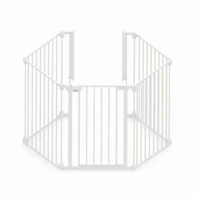 Noma - tarc de siguranta modular, cu 5 panouri din metal, 315x73 cm, alb