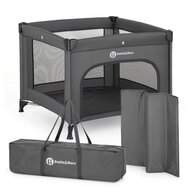 Tarc pliant, Petite&Mars, Nook, 90 x 90 cm, Pliere compacta, Include geanta de transport, Intrare laterala, Pereti din plasa, Structura stabila, Pana la 15 kg, 0 luni+, Gri