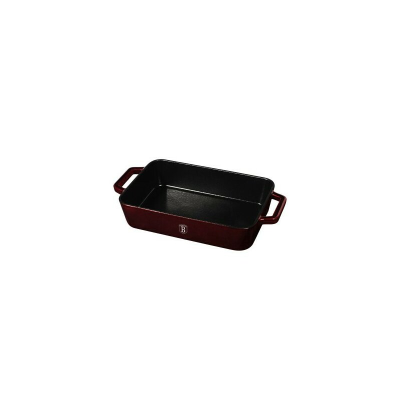 Tava pentru cuptor din fonta emailata, 30 cm, Burgundy Metallic Line, Berlinger Haus BH 6500