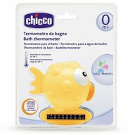 Termometru de baie pestisor, Chicco, Cu banda termosensibila, Plutitor, Interval masurare 32-40 grade Celsius, Utilizabil si ca jucarie de baie, 0 luni+, Portocaliu
