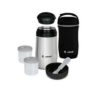 Termos, Jane, Din otel inoxidabil, 1000 ml, Fara BPA, Cu gentuta din izopren, Black