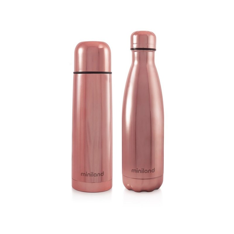 Miniland baby - termos lichide mybaby and me 500 ml (set de 2 termosuri), rose