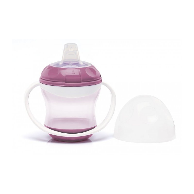 Thermobaby - Cana anti-curgere cu capac si manere Orchid Pink