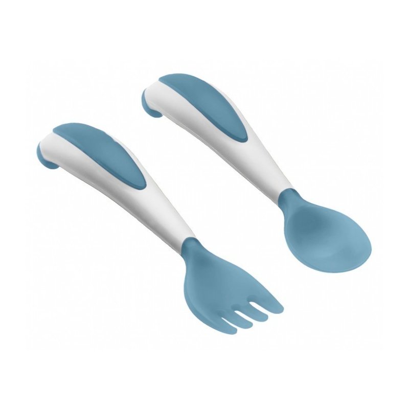 Set lingurita si furculita ergonomice Myosotis blue