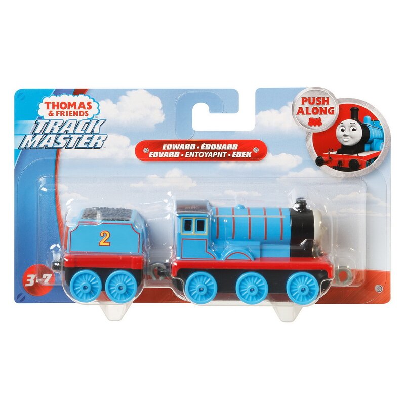 Mattel - Locomotiva Edward , Thomas and Friends, Cu vagon, Push along