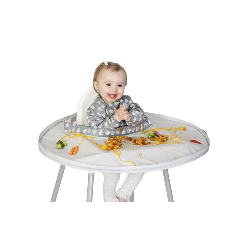 Tidy tot - kit hranire - baveta si tava (gri)