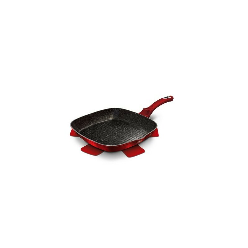 Tigaie grill, 28 cm, Metallic Line Burgundy Edition, Berlinger Haus, BH1271