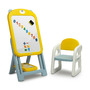 Tabla educationala cu scaunel, Toyz, Ted, Include magneti si markere, Inaltime reglabila, 50x44x68-100 cm, 3 ani+, Galben - 1