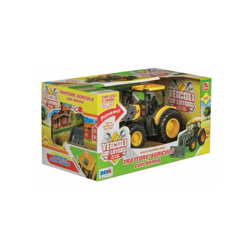 Tractor agricol RS Toys cu bena, lumini si sunete