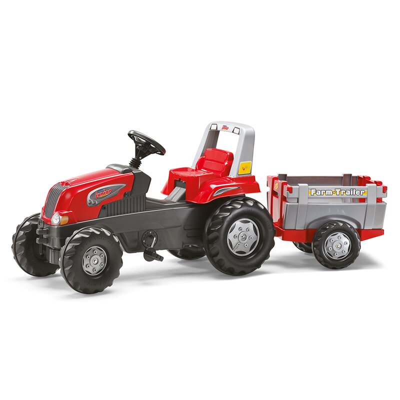 Tractor cu pedale si remorca, rollyJunior RT, rosu