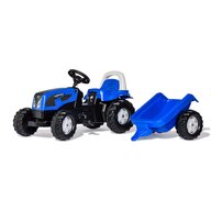 Tractor cu pedale si remorca, rollyKid Landini, albastru