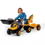 Tractor cu pedale si remorca Smoby Builder Max galben - 5