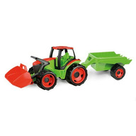 Tractor cu remorca Lena din plastic Gigant verde 108 cm