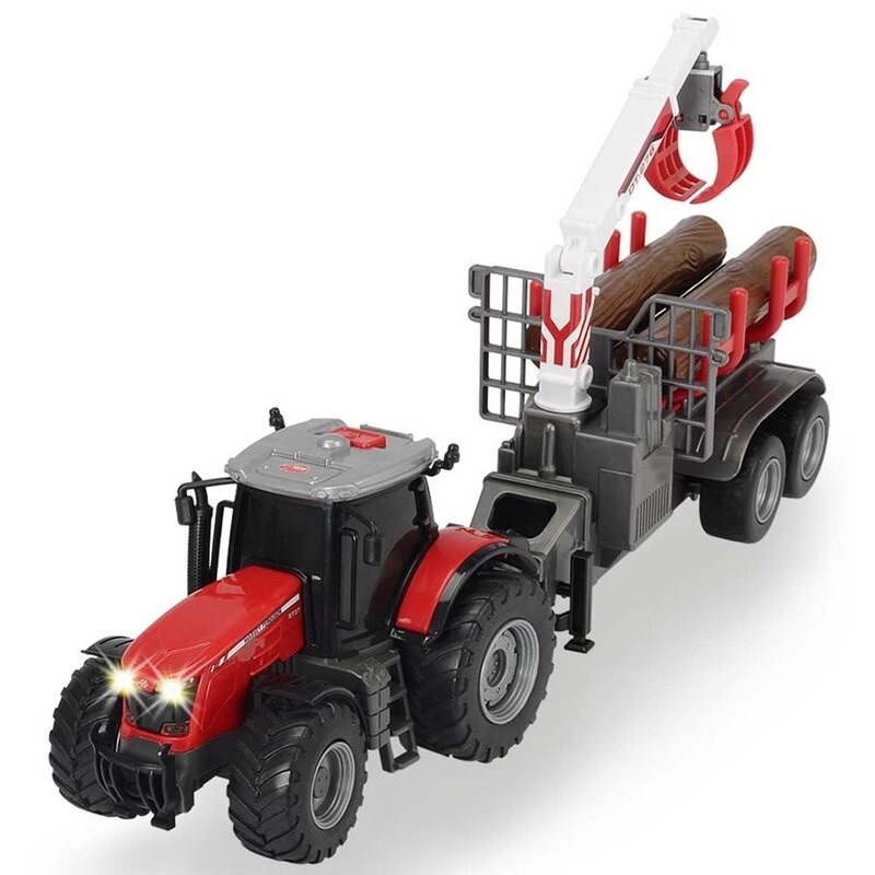 Dickie Toys - Tractor Massey Ferguson MF 8737 cu remorca 42 cm