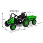 Toyz - Tractor electric Hector 12V Cu telecomanda, Cu remorca, Verde - 17