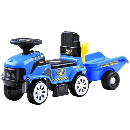 Tractor, Jokomisiada, Ride-on, De impins, Cu melodii, Remorca detasabila, Accesorii, Cu melodii, 18 luni+, Blue