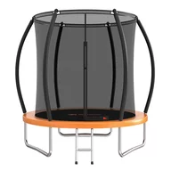 Trambulina, Bebe Stars, Pentru copii, 185 cm, Cu plasa interioara si scara, Cadru galvanizat, 3 ani+,  Conform cu EN 71-14:2018 CE, Negru