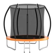 Trambulina, Bebe Stars, Pentru copii, 245 cm, Cu plasa interioara si scara, Cadru galvanizat, 3 ani+,  Conform cu EN 71-14:2018 CE, Negru