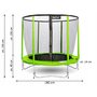 Trambulina, SkyFlyer, Ring, 2 in 1, Diametru 180 cm, Cu plasa, Rezistenta la razele UV, Pana la 150 kg, 3 ani+, Negru/Verde - 4