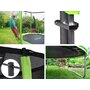 Trambulina, SkyFlyer, Ring, 2 in 1, Diametru 180 cm, Cu plasa, Rezistenta la razele UV, Pana la 150 kg, 3 ani+, Negru/Verde - 6
