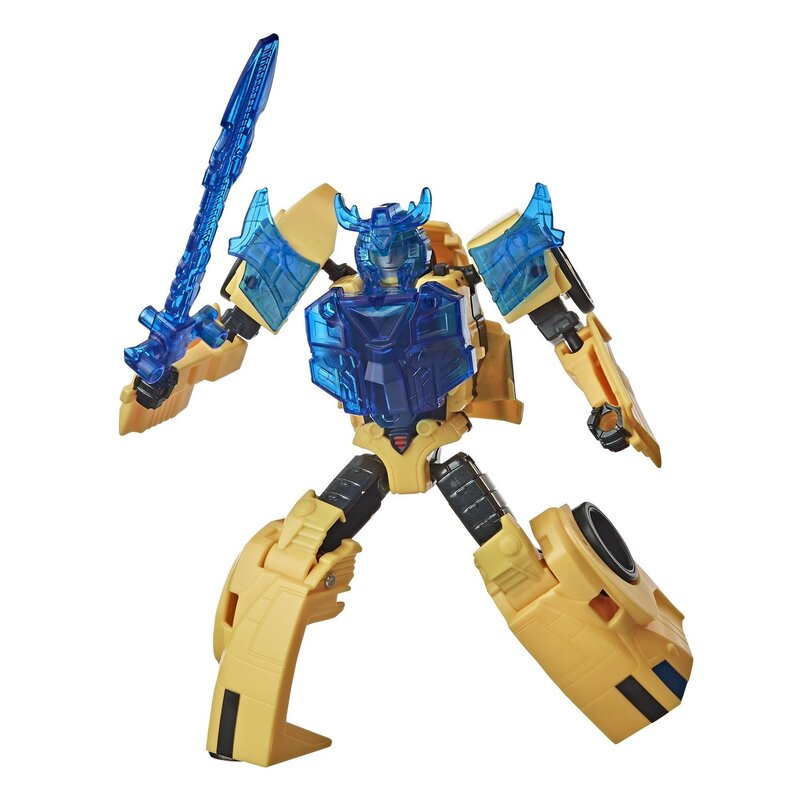 Hasbro - figurina robot bumblebee , transformers , battle call trooper, galben