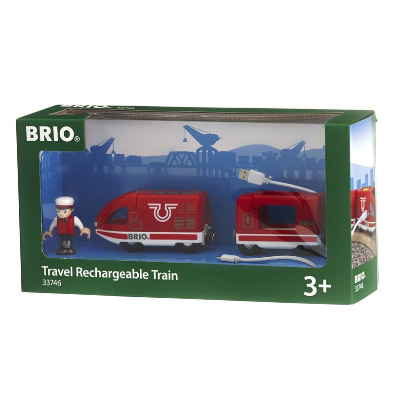 Brio - tren din lemn de calatori , reincarcabila