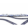 Tren electric cu 3 vagoane de pasageri, lungimea liniei 900 cm, cu lumini, dispozitiv comutare sina, accesorii pentru decor, Alb - 3