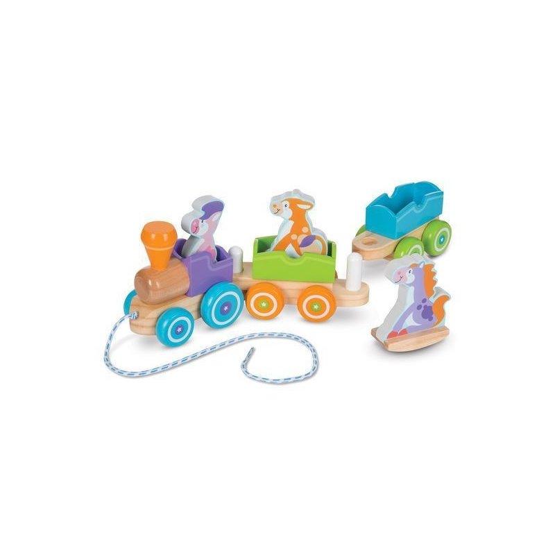 Melissa & doug - trenulet din lemn cu animale