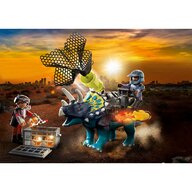 Playmobil - Set de constructie Triceratops - Batalia pentru piatra legendara , Dino Rise