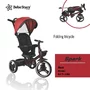 Tricicleta copii, Bebe Stars, Spark, Pliabila, Rotire 360 grade, Cu maner detasabil, Include copertina detasabila, Suport picioare pliabil, Cu 2 spatii depozitare si suport pahar, Pana la 25 kg, Conform cu EN711-1,2, 1,5-5 ani, Red - 4