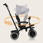 Tricicleta copii, Lionelo, Berry, 2 in 1, Multifunctionala, Suport picioare, Control al directiei, Scaun reversibil, Rotire 360 grade, Functie de roata libera, Utilizare pana la 5 ani, Constructie din otel, Conform cu standardul EN71, Gri - 29