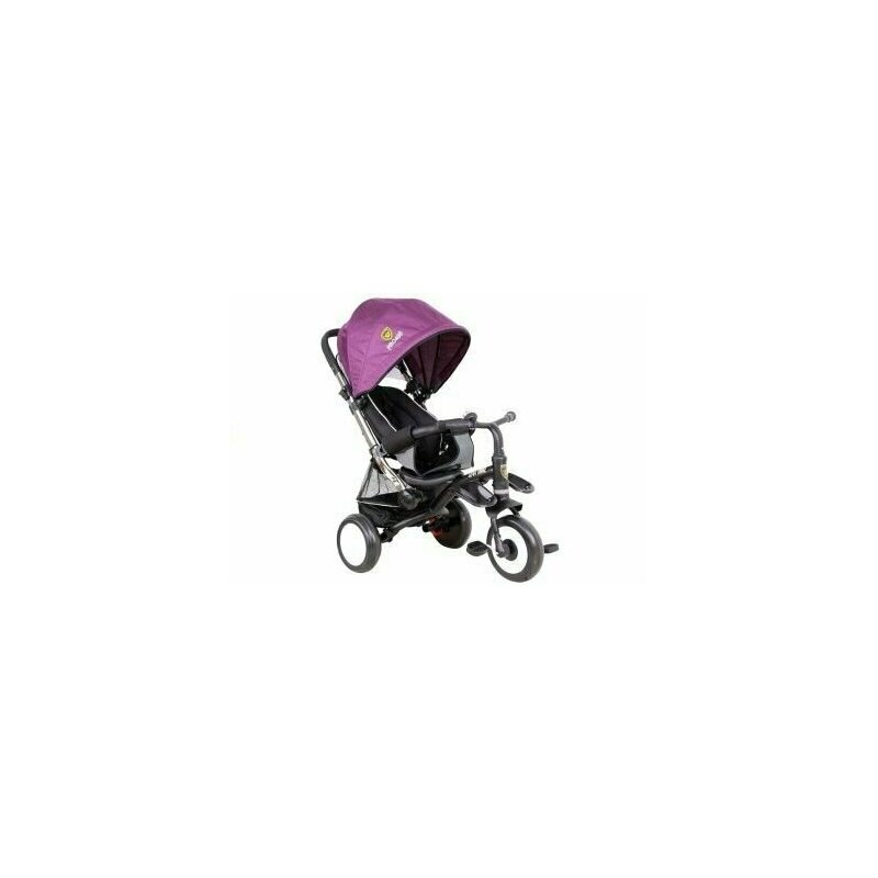 Tricicleta cu pedale pentru copii, cu copertina mov, LeanToys, 3808