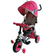 Tricicleta copii, Baby Mix Sunrise Turbo Trike Mecanism de pedalare libera, Suport picioare, Control al directiei, Scaun reversibil, Roz