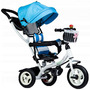 Tricicleta copii, cu sezut rotativ, cosulet de depozitare, mini geanta, Ecotoys, albastra - 2