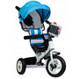 Tricicleta copii, cu sezut rotativ, cosulet de depozitare, mini geanta, Ecotoys, albastra - 4