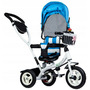 Tricicleta copii, cu sezut rotativ, cosulet de depozitare, mini geanta, Ecotoys, albastra - 5