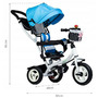 Tricicleta copii, cu sezut rotativ, cosulet de depozitare, mini geanta, Ecotoys, albastra - 6