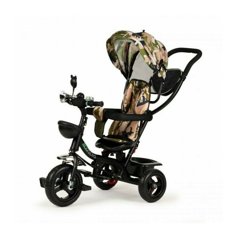 Ecotoys - tricicleta jm-066-9 , mecanism de pedalare libera, suport picioare, control al directiei, rotire 360 grade