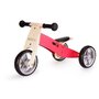 Tricicleta ECOTOYS YM-BB-01 cu pedale, 2 in 1 din lemn, roz - 1