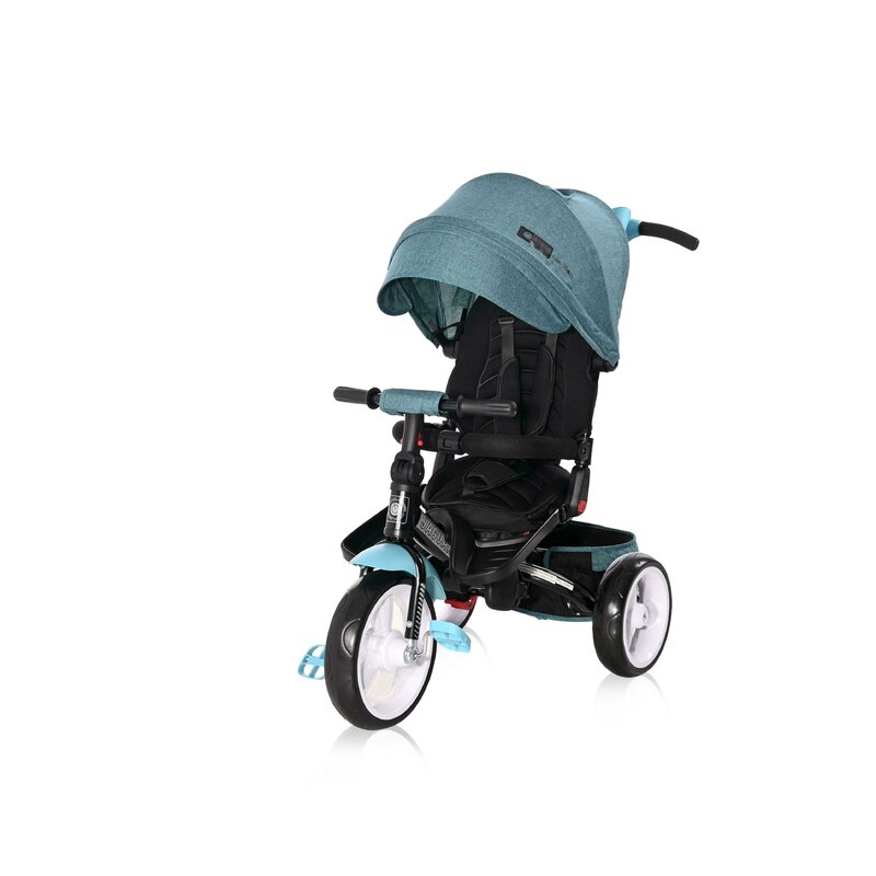 Lorelli - tricicleta jaguar eva wheels suport picioare, control al directiei, rotire 360 grade, scaun reglabil luxe, verde