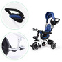 Tricicleta copii, Ecotoys, cu scaun rotativ, control parental, Albastra - 5
