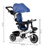 Tricicleta copii, Ecotoys, cu scaun rotativ, control parental, Albastra - 8