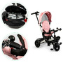 Tricicleta pentru copii, Ecotoys, cu scaun rotativ, control parental, elemente detasabile, Roz - 7