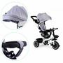 Tricicleta copii, Ecotoys, cu scaun rotativ, control parental, Gri - 6