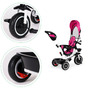 Tricicleta copii, Ecotoys, cu scaun rotativ, control parental, Roz - 7