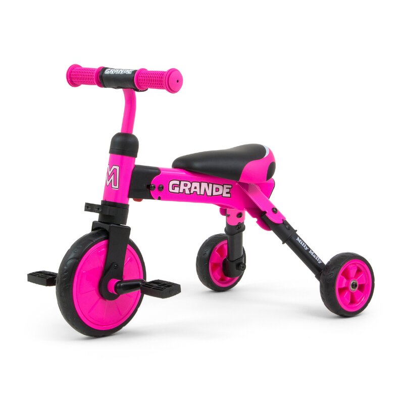 Tricicleta pliabila, transformabila in Bicicleta fara pedale, Grande Pink
