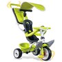 Tricicleta copii, Smoby, Baby Balade Mecanism de pedalare libera, Suport picioare, Control al directiei, Verde - 2