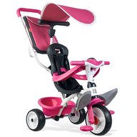 Smoby - Tricicleta Baby Balade Mecanism de pedalare libera, Suport picioare, Control al directiei, Roz