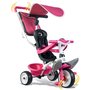 Tricicleta copii, Smoby, Baby Balade Mecanism de pedalare libera, Suport picioare, Control al directiei, Roz - 2